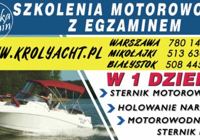 Sternik motorowodny z egzaminem w 1 dzień – Mikołajki, Warszawa, Białystok